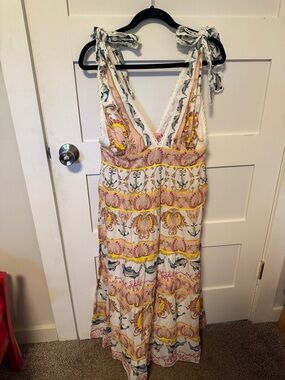 Farm Rio Tie-Shoulder Maxi Dress M BNWT